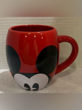 Disney Red Mickey Mouse Face Ceramic Mug